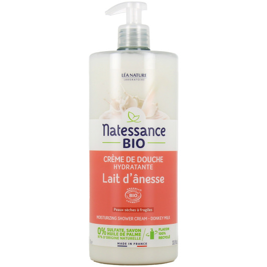 Natessance Bio Crème de Douche Hydratante Lait d'ânesse