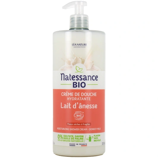 Natessance Bio Crème de Douche Hydratante Lait d'ânesse