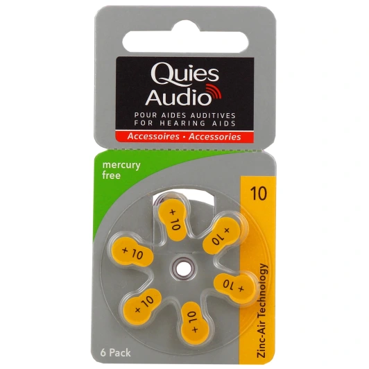Quies Audio Piles Auditives Modèle 10 Compatibles avec toutes les aides auditives