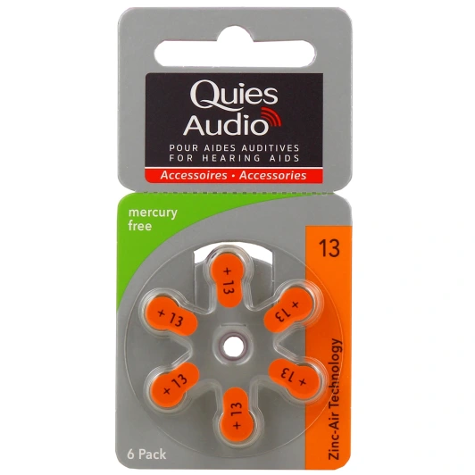 Quies Audio Piles Auditives Modèle 13 Compatibles avec toutes les aides auditives