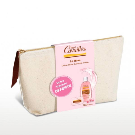 Rogé Cavaillès - Trousse Amande et Rose Crème de Douche 250Ml et Savon 115 Grammes-