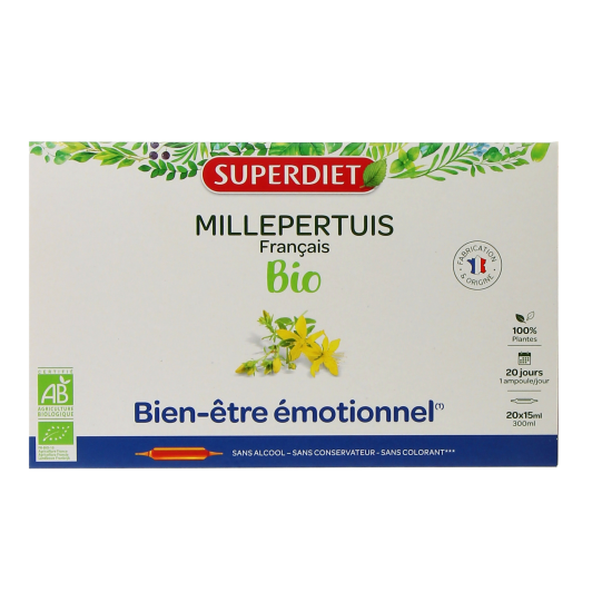 Super Diet Millepertuis bio ampoules Bien être émotionnel