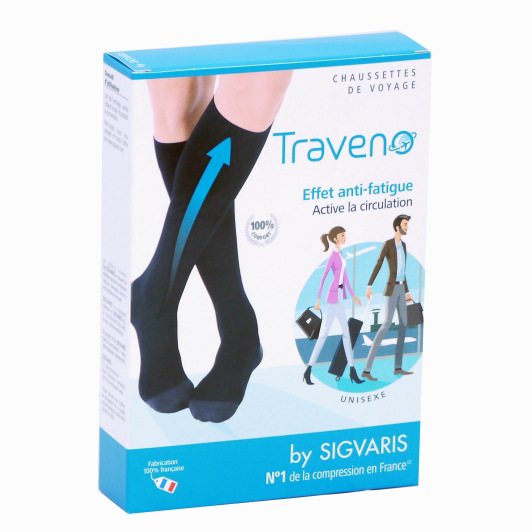 Traveno by SIGVARIS Chaussettes de Voyage UNISEXE