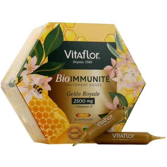 Vitaflor Gelée royale Bio 2500mg et vitamine D