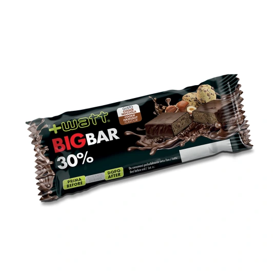 +Watt Barre protéinée Big Bar à la saveur de noisette ou de coco 80 g