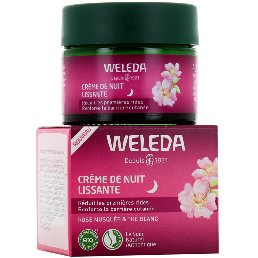 Weleda Crème de Nuit Lissante Rose Musquée et Thé Blanc