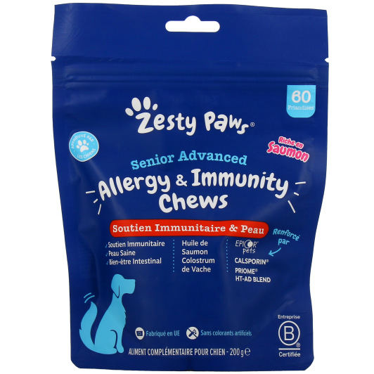 Zesty Paws Senior Advanced Soutien immunitaire et peau