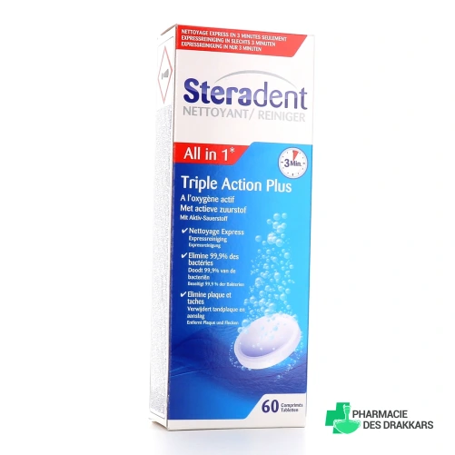 Steradent Triple-Action Plus Nettoyage Prothèse Dentaire