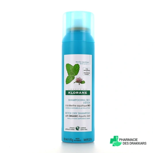 Klorane Shampoing sec Détox Menthe Aquatique Bio