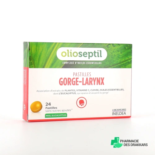 Olioseptil Pastilles Gorge Larynx Miel Eucalyptus