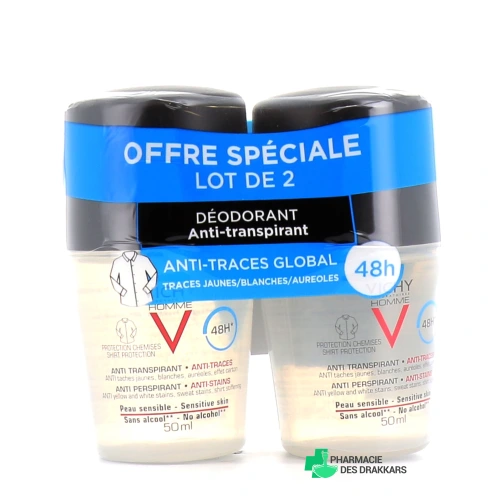 Vichy Homme Déodorant bille 48h anti-traces