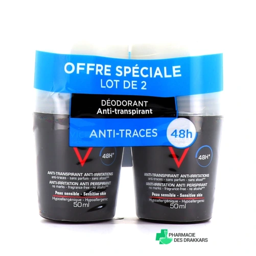 Vichy Homme Déodorant Anti-transpirant 48h Peaux sensibles