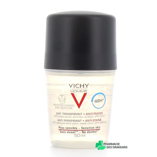 Vichy Homme Déodorant bille 48h anti-traces