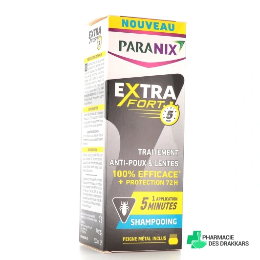 Paranix Extra Fort 5 Minutes Shampooing Anti-Poux et Lentes