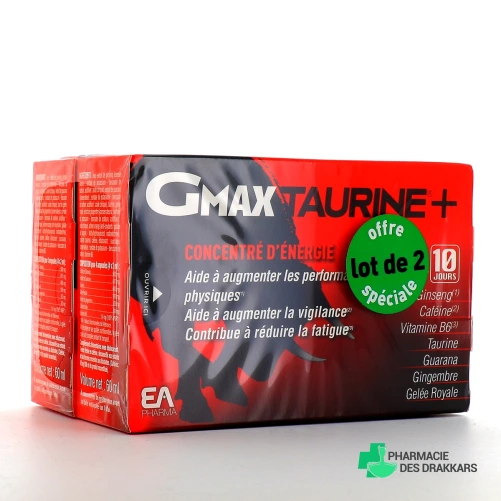 GMAX Taurine+ Concentré d'énergie Offre Spéciale Lot de 2