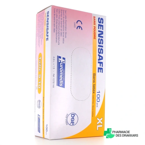 Gants d'examen Sensisafe sans latex non poudrés