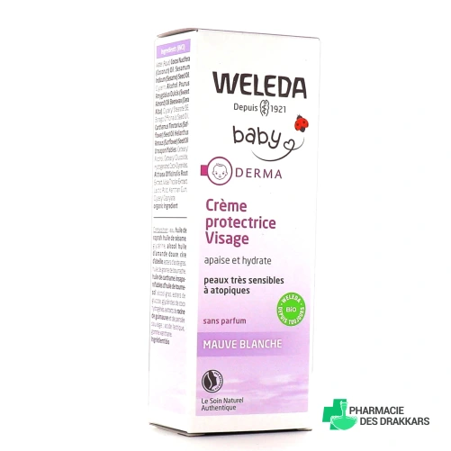 Weleda Crème protectrice visage mauve blanche