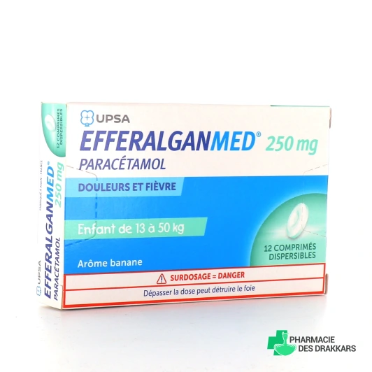 EfferalganMed 250 mg Enfant 13 à 50 kg Comprimés dispersibles