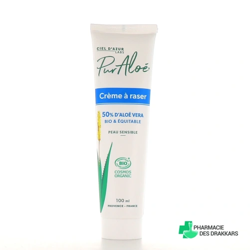 Pur Aloé Crème à Raser Bio 50 % Aloé Vera Natif