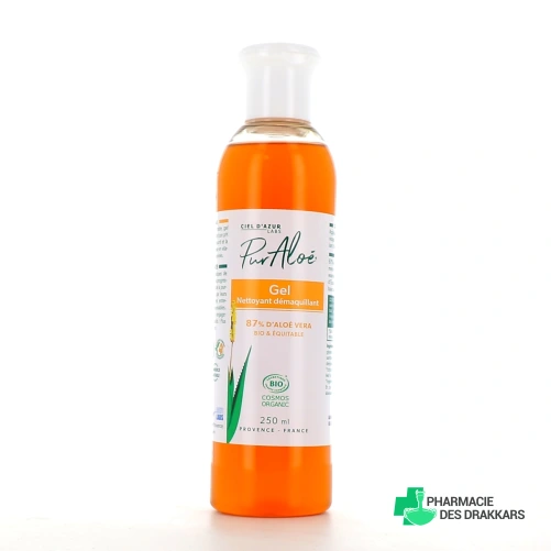 Pur Aloé Gel Nettoyant Démaquillant Bio 87 % Aloe Vera Natif