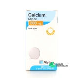 Calcium 500 mg Mylan Comprimés à sucer ou à croquer - Vue 360°