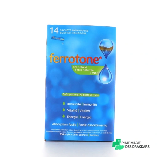 Ferrotone Fer naturel Vitamine C Goût Pomme