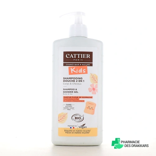 Cattier Kids Shampooing Douche 2 en 1 Bio Fleur de Guimauve