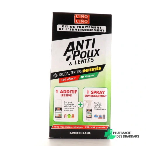 Cinq sur Cinq Anti-Poux et Lentes Kit de traitement de l'environnement