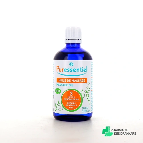 Puressentiel Huile de Massage Bio aux 3 Huiles Végétales