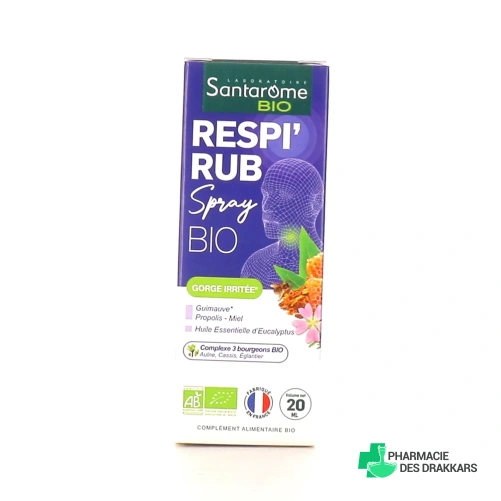 Santarome Bio Respi'Rub Spray Bio Gorge irritée