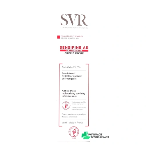 SVR Sensifine AR Crème riche soin intensif hydratant apaisant anti-rougeurs