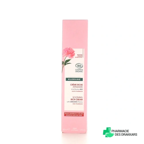 Klorane Crème Riche Apaisante Pivoine Bio