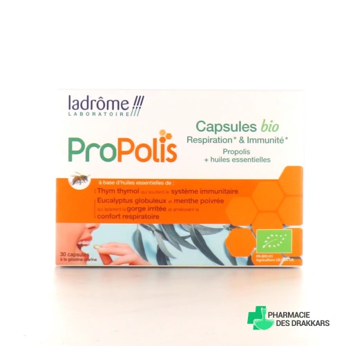 Ladrôme Propolis Capsules Bio Respiration Immunité