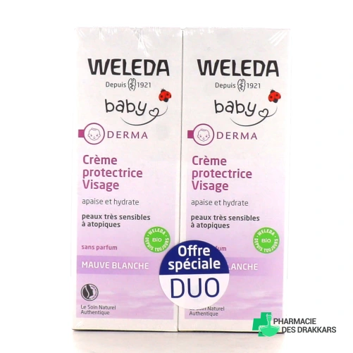 Weleda Crème protectrice visage mauve blanche