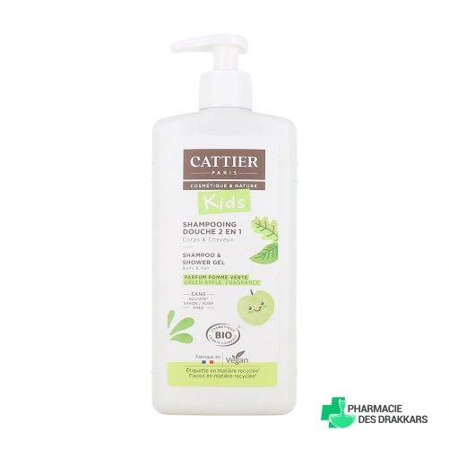 Cattier Kids Shampooing Douche 2 en 1 Bio Pomme Verte