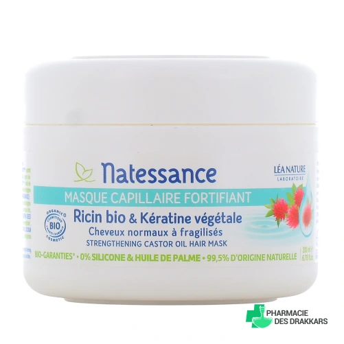 Natessance Masque Capillaire Fortifiant Ricin Bio & Kératine Végétale