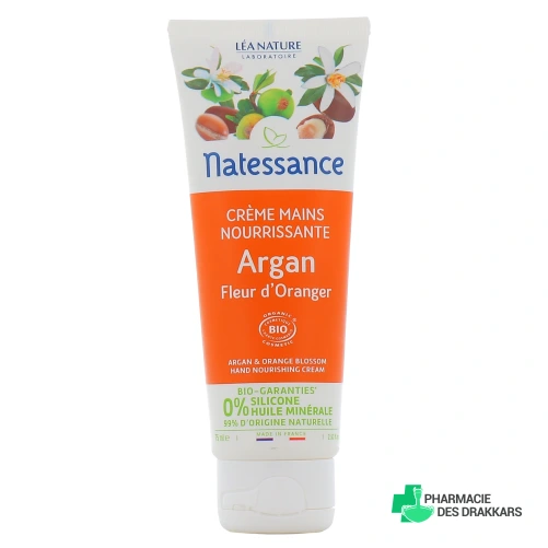 Natessance Crème Nourrissante Mains et Ongles Argan Fleur d'Oranger Bio