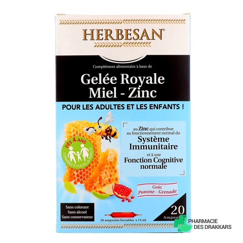 Herbesan Gelée Royale Miel Zinc