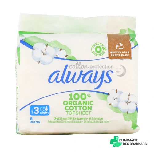 Always Cotton Protection Serviettes Hygiéniques Bio
