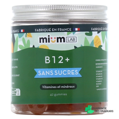 Mium Lab Vitamine B12+ Gummies sans sucres