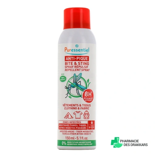 Puressentiel Anti-Pique Spray Répulsif Vêtements & Tissus