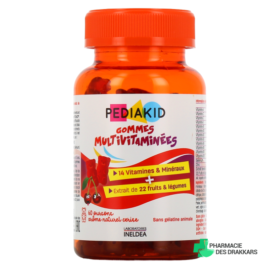 Pediakid Gommes Multivitaminées 60 oursons