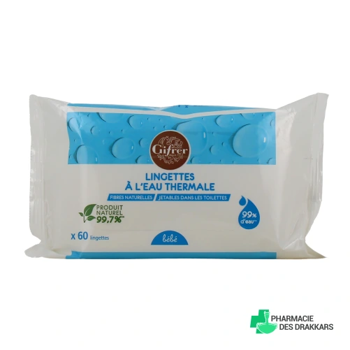 Gifrer Lingettes Bébé Biodégradables à l'Eau Thermale d'Auvergne