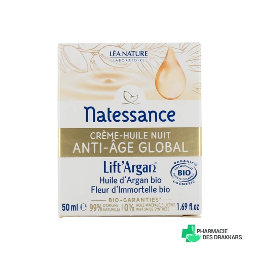 Lift'Argan Natessance Crème-Huile Nuit Anti-âge Global Bio