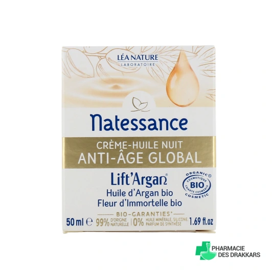 Lift'Argan Natessance Crème-Huile Nuit Anti-âge Global Bio
