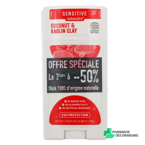 Schmidt's Déodorant Stick Peau Sensible