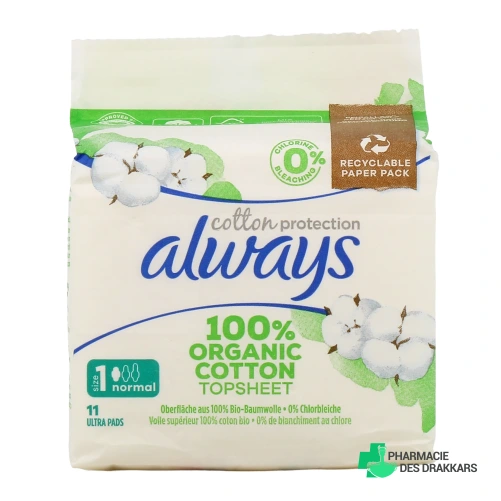 Always Cotton Protection Serviettes Hygiéniques Bio
