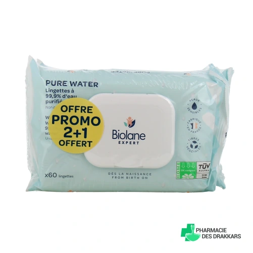 Biolane Expert Lingettes Pure Water