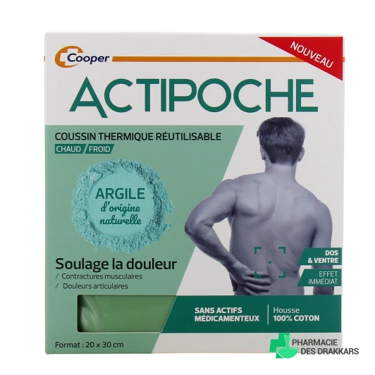 Actipoche Coussin Thermique Dos et Ventre à l'Argile