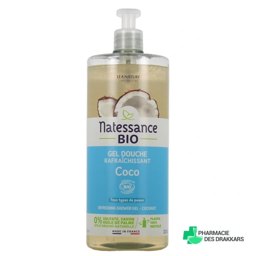 Natessance Gel douche rafraîchissant Eau de Coco